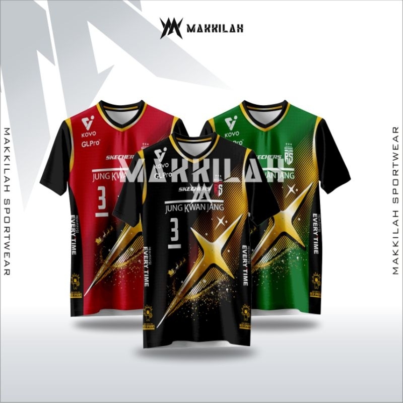 MAKKILAH - JERSEY VOLLY RED SPARK CHRISMAS FREE REQUEST NICKNAME, NOMOR