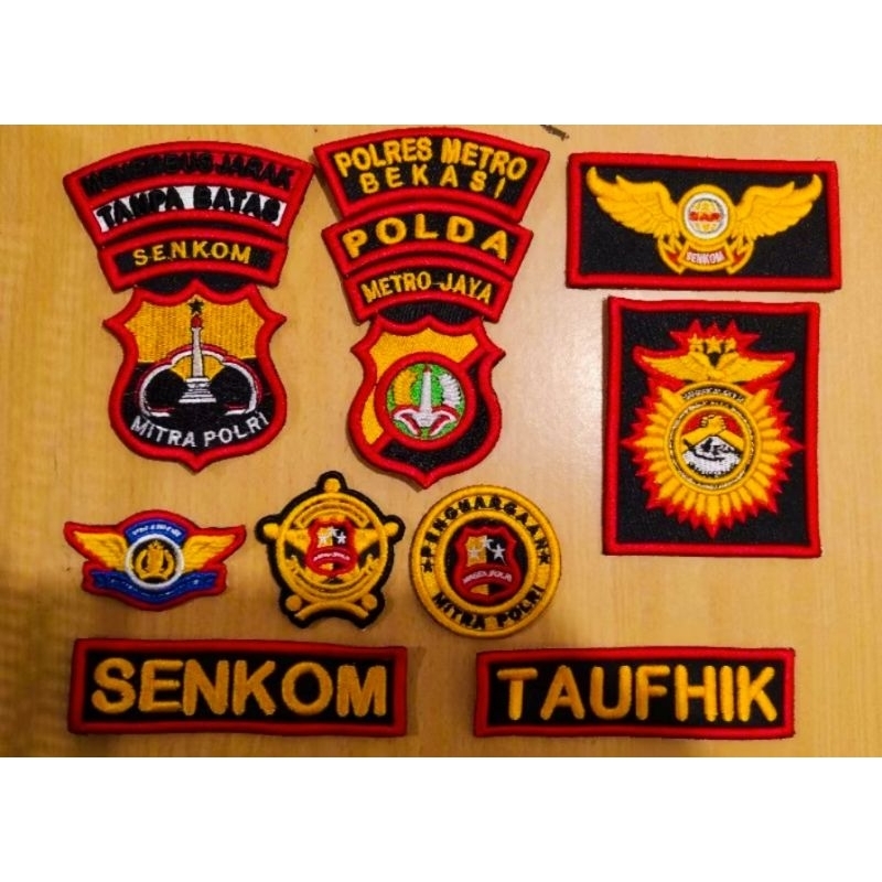 BORDIR ATRIBUT TIMBUL SENKOM POLRI