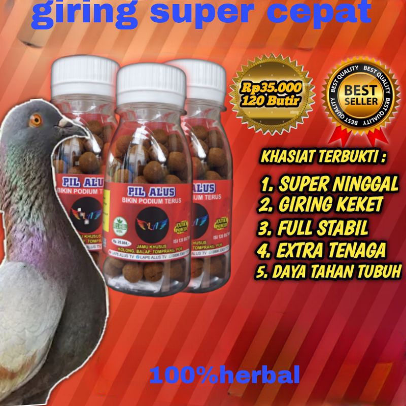 JAMU MERPATI GIRING SUPER CEPAT EXTRA ginseng teki sarang walet tetawan pil edan Alus hff dsm rjb rb