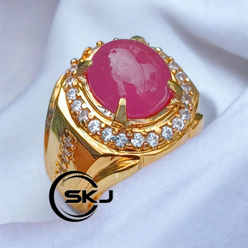 CINCIN BATU PERMATA RUBY BURMA SUPER KUALITAS
