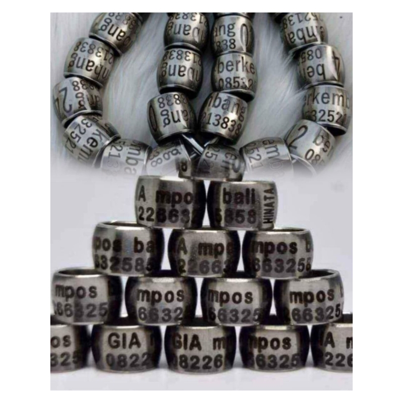 gelang burung merpati baja donat bisa cetak nama