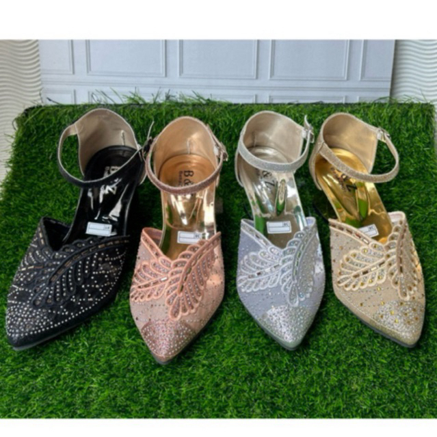 Murah Sandal Pesta Wanita Sl-01 High Heels Model Selop Sandal Kondangan Size 37-42 Bisa Cod Karet