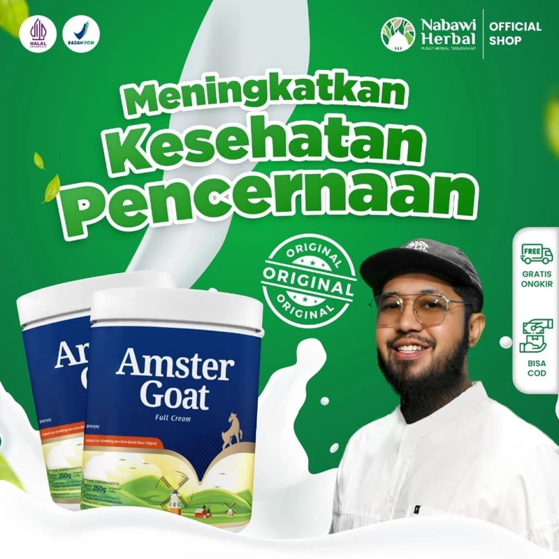 

Amster goat susu kambing bubuk original mengatasi masalah pencernaan isi 10 sachet