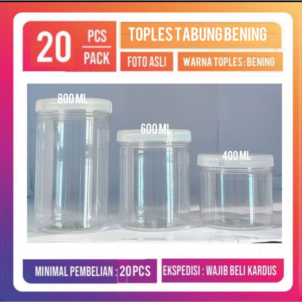 Toples 600 ml  Toples Tabung 600 ml Toples kue 600 ml