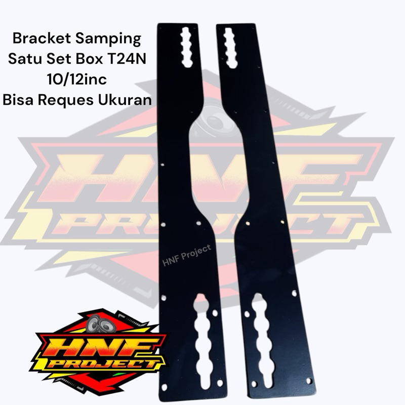 Bracket Samping Box T24N Besi Hitam 8-12 Inch