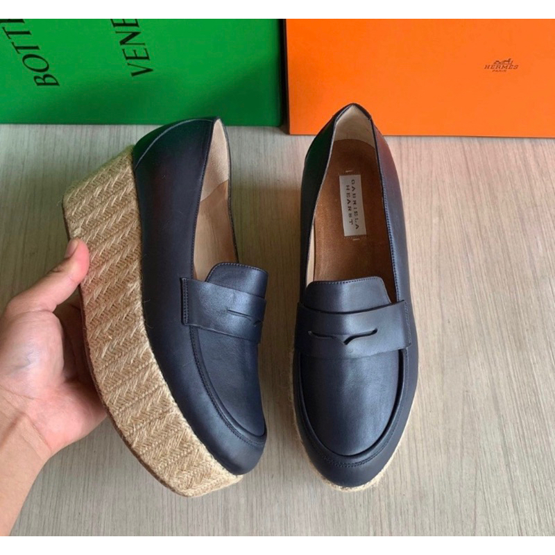 Gabriela Hearst Penny Loafer leather Platform Navy size 38 (24cm)