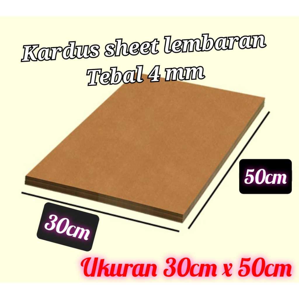 

KARDUS SHEET LEMBARAN 30 X 50 CM TEBAL 4MM C-FLUDE 30X50 CM / 50X30 CM