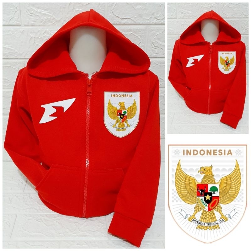 Jaket anak timnas garuda olahraga sepak bola usia 3-10 tahun