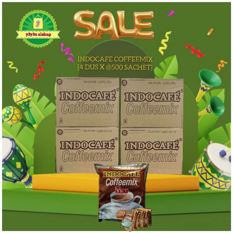 

[4 DUS X @500 SACHET] INDOCAFE COFFEEMIX 3IN1