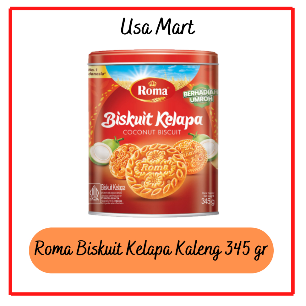 

Roma Biskuit Kelapa 345 gram / Snack Kaleng / Biskuit Kaleng