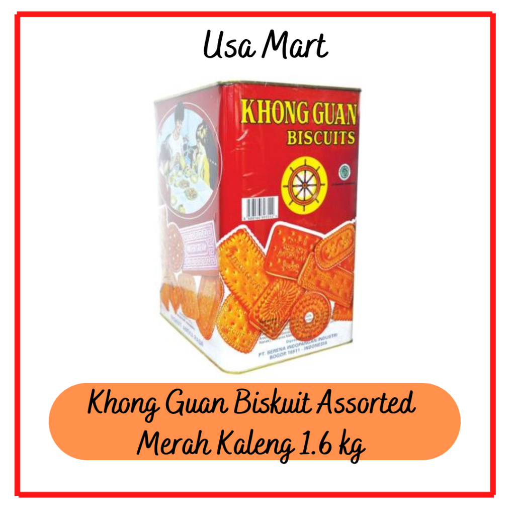 

Khong Guan Biskuit Assorted Merah Kaleng 1.6 kg / Khong Guan Kaleng Besar