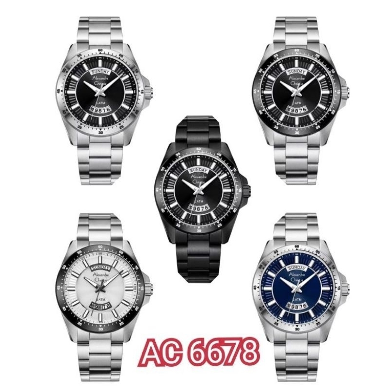 Alexandre Christie AC 6678  rantai jam tangan pria Original