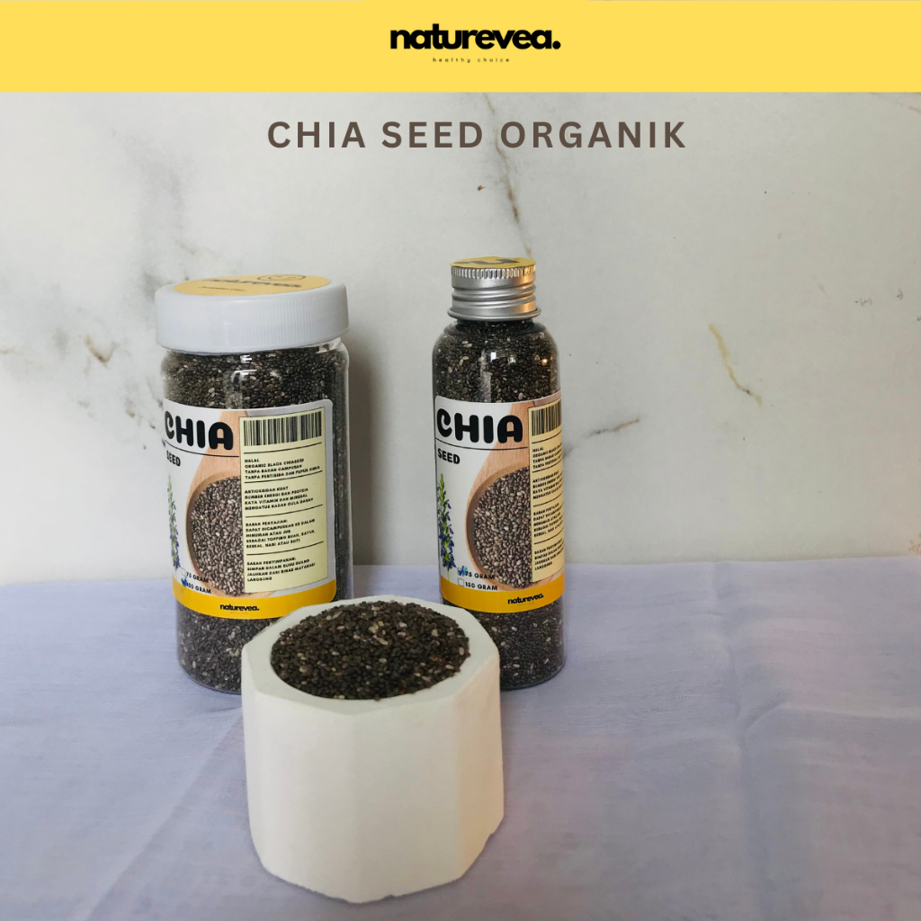 

Organic Black Chia Seed / Biji Chia Hitam Organik Kemasan Mini 150 gram dan 75 gram by Naturevea