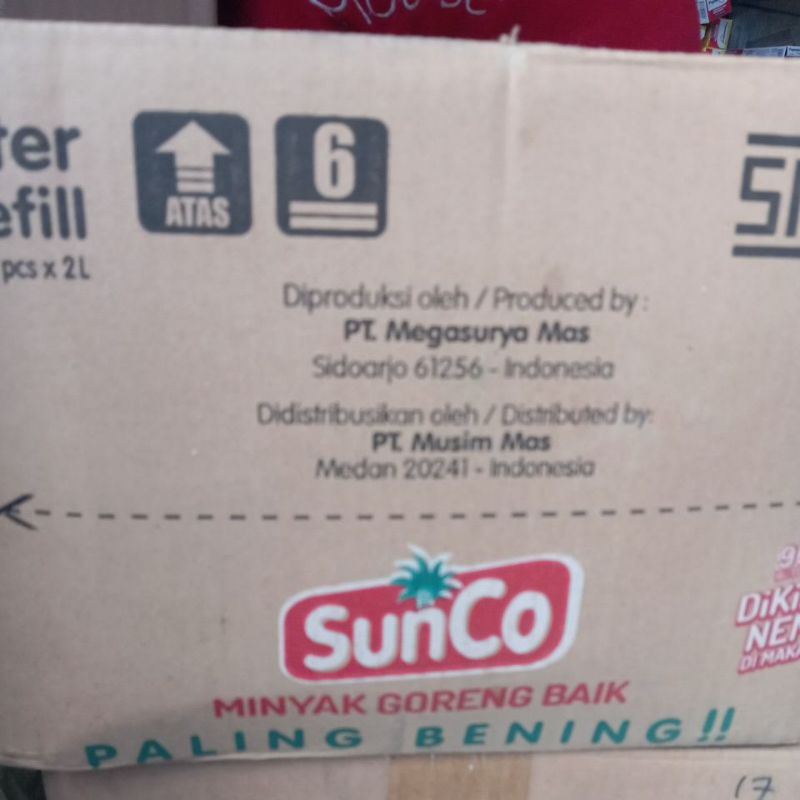 

(khusus Live Xtra) minyak goreng sunco 2L sekarton