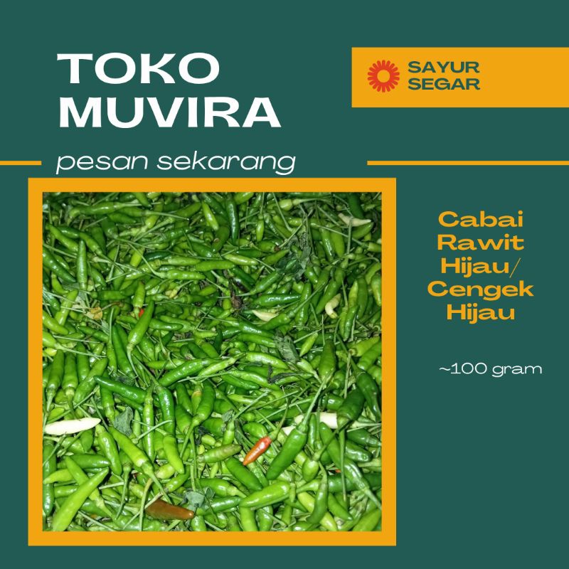 

Cabai Rawit Hijau/Cengek Hijau Segar 100gram, Bandung