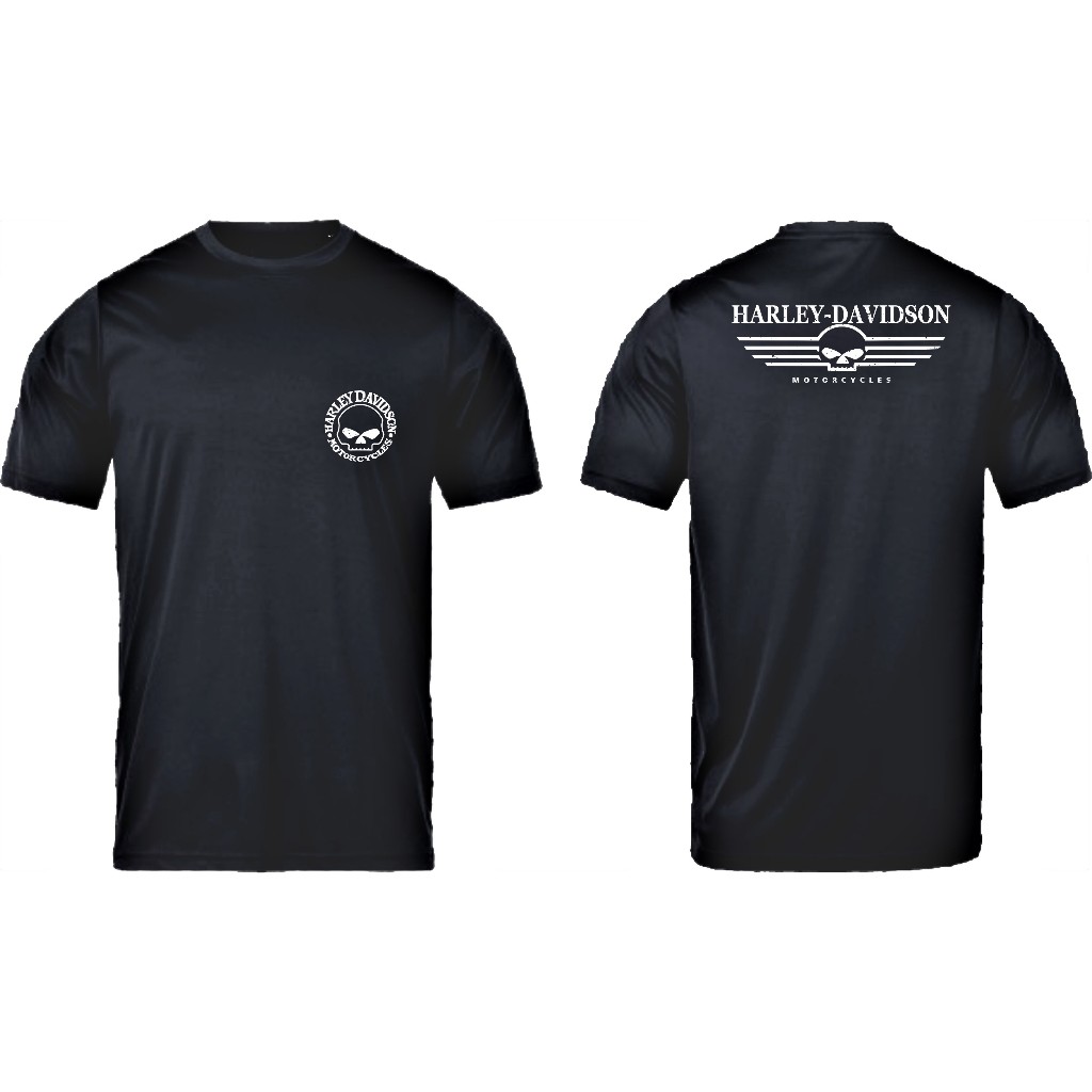 KAOS TSHIRT OTOMOTIF HD HARLEY DAVIDSON SKULL KECIL VINTAGE READY WARNA HITAM PUTIH MERAH HIJAU ARMY