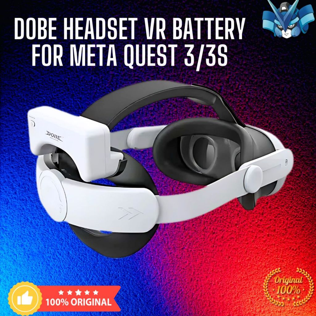 DOBE Headset VR Battery / Headstrap for Meta Quest 3/3S VR / Strap kepala untuk VR Meta Quest 3/3S /