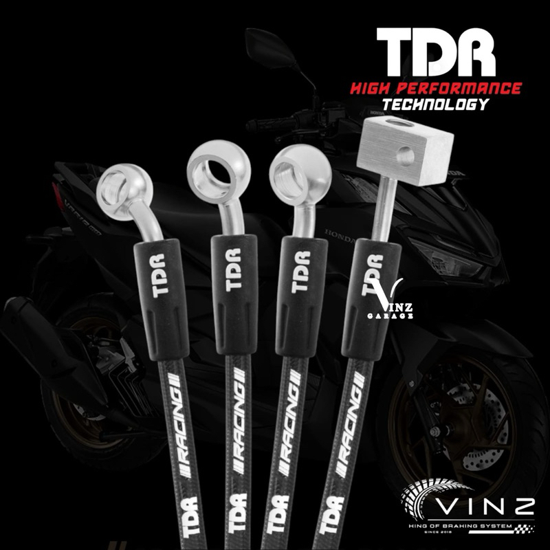 Selang Rem TDR Teflomax Vario 160 ABS Black Carbon and Titanium // Selang Rem TDR Vario 160 ABS Orig