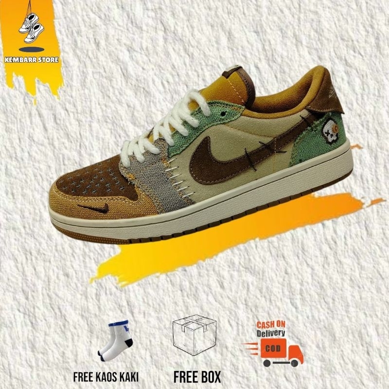 Sepatu Pria AJ1 Voodoo x Zion brown