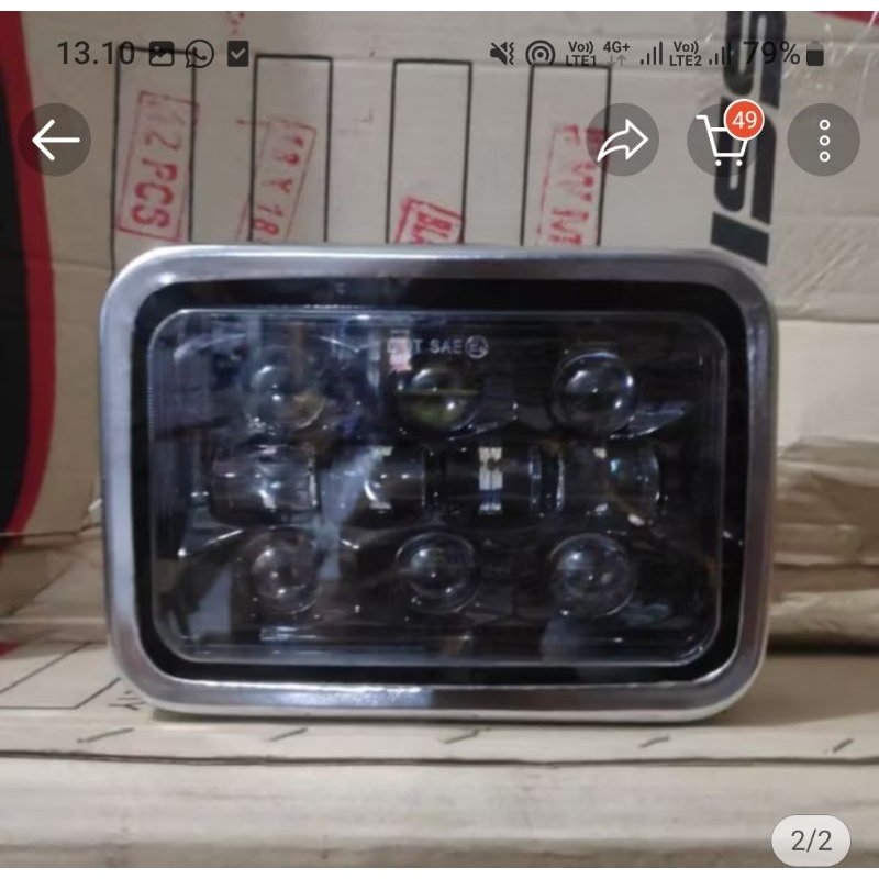 Lampu depan kotak led 10mata rx king 5t5 batok kotak rx king 5t5