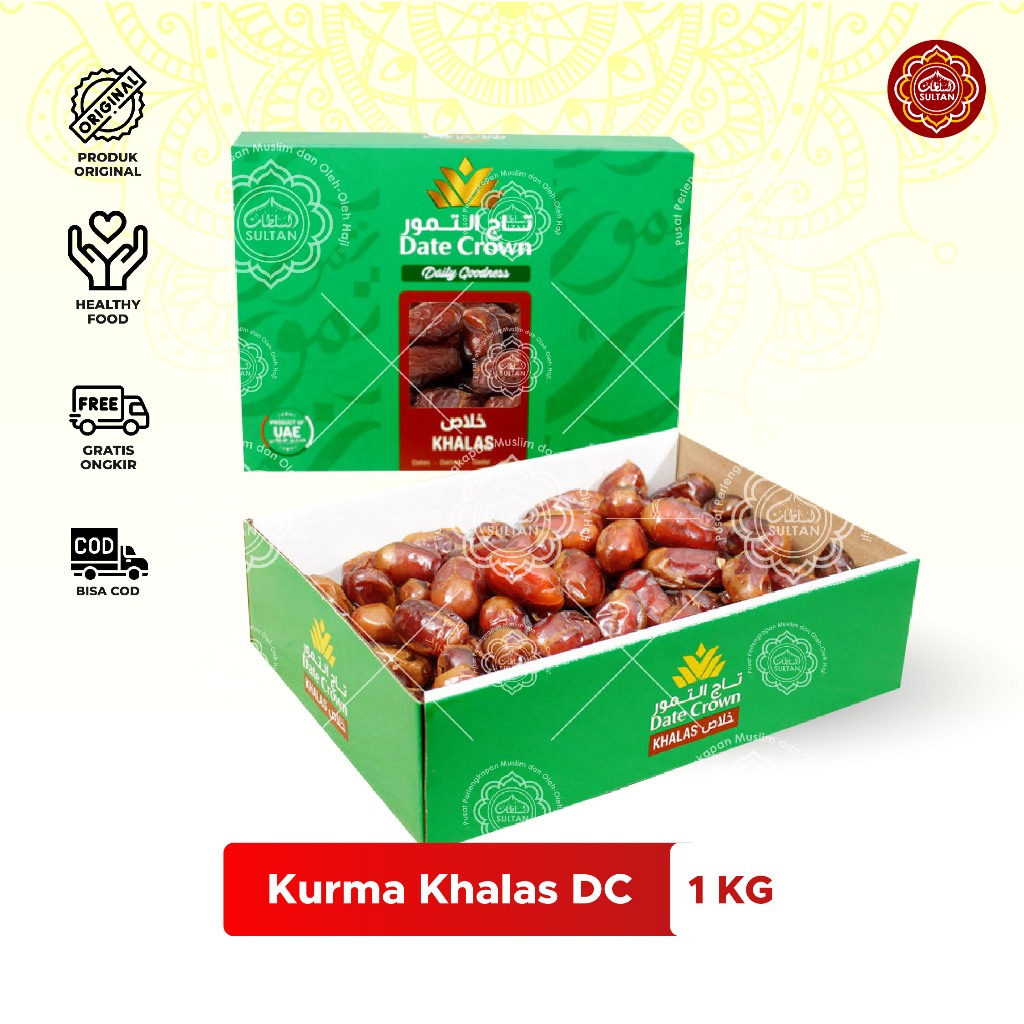 

KURMA KHALAS DATE CROWN 1kg Original Premium Fresh Produksi Baru