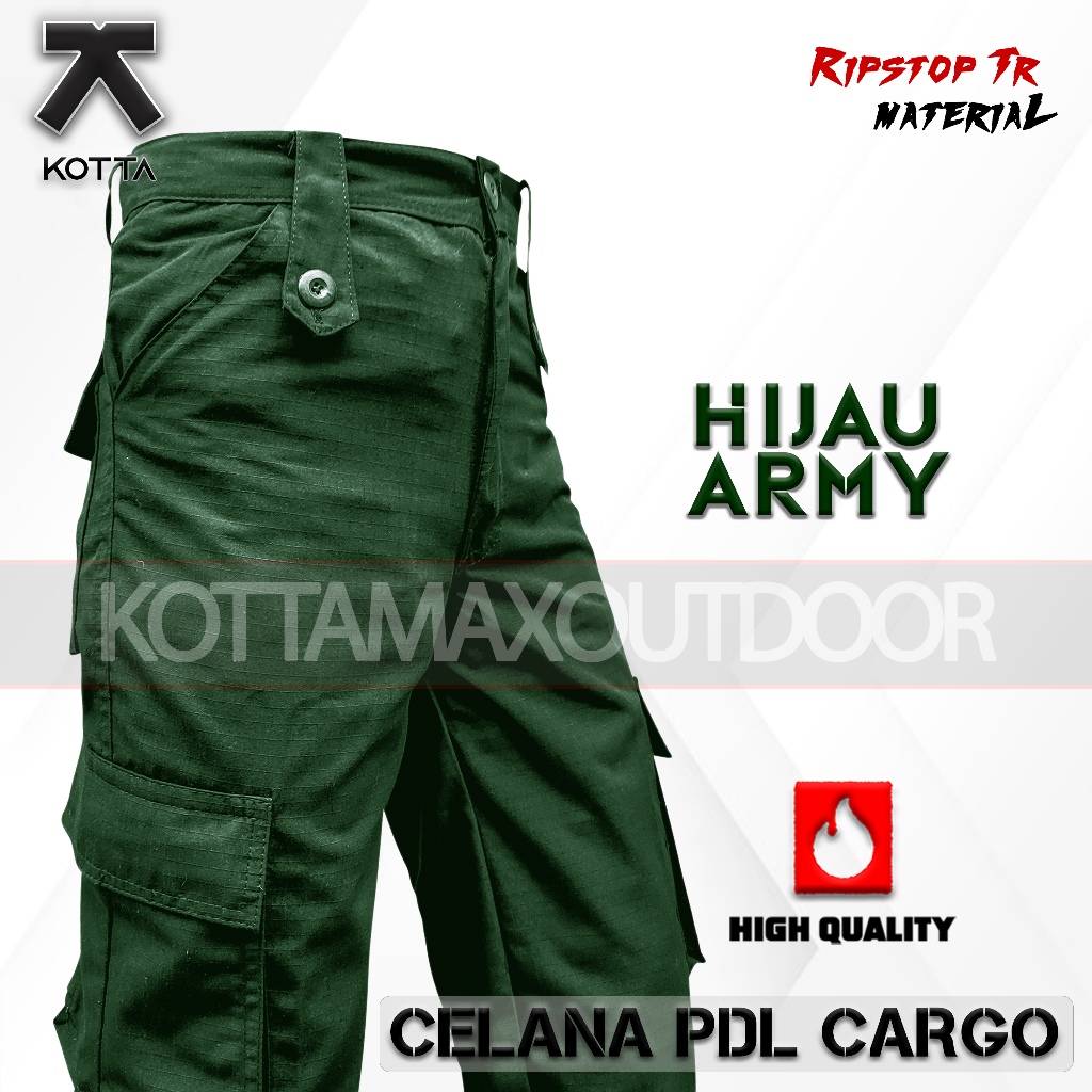 CELANA PDL HIJAU ARMY - CELANA PANJANG HIJAU ARMY - CELANA PDL KARGO HIJAU - CELANA PDL MENWA