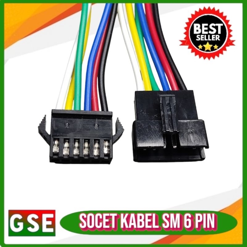Kabel soket DC conector SM 6 pin / Konektor SM 6 pin Sambungan JST