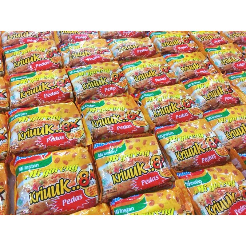 

INDOMIE GORENG KRIUUK 8X PEDAS 90GR ISI 20 PCS/SETENGAH DUS