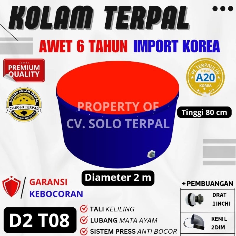 KOLAM TERPAL BUNDAR / Kolam Terpal Kolam Terpal Kolam Terpal ikan Bulat A20 D2 T08 / Kolam terpal Bu