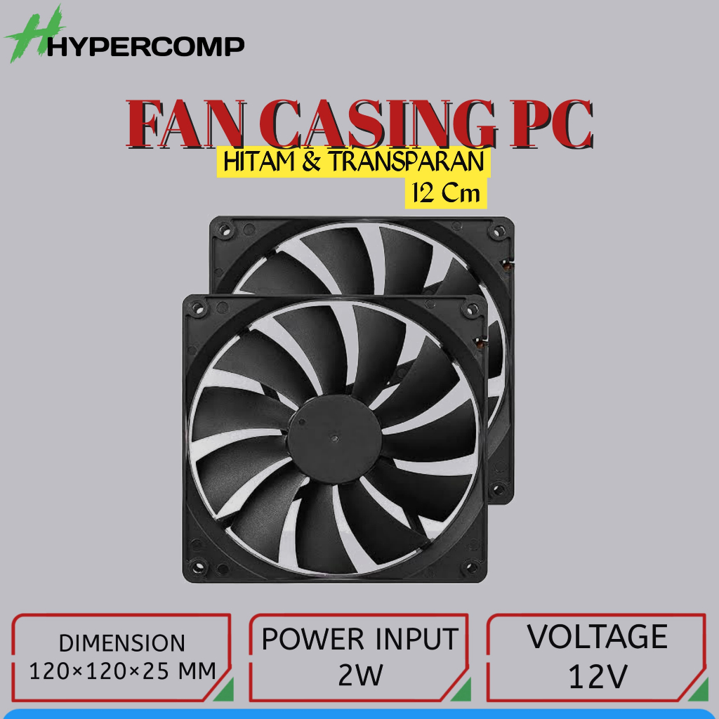 Fan Casing PC Hitam & Transparan 12cm
