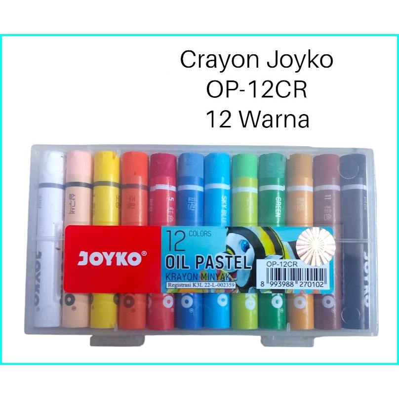 

(1 SET) Crayon Joyko OP-12CR Mini / Krayon minyak 12 Warna Mini Oval / Oil Pastel Crayon Non Toxic OP 12 CR