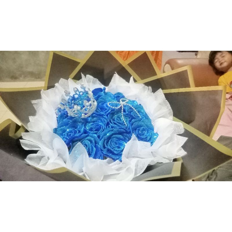 

buket pita satin gliteer 15tangkai