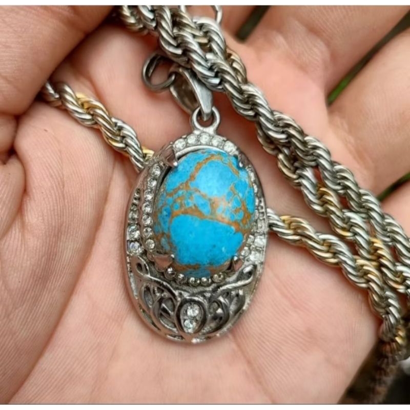 Kalung Lionti Batu Virus Persia Serat Kura Natural