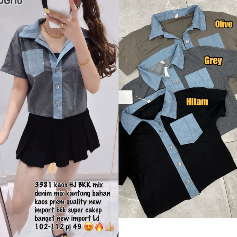 3381 kaos hj bkk mix denim
