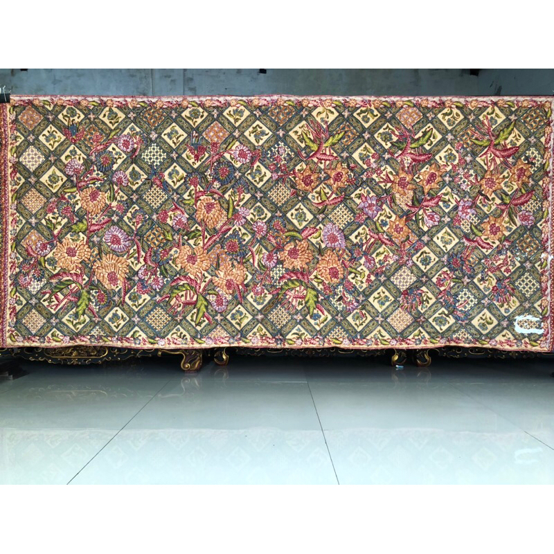 No: 51. Lawasan galaran unik 3 negeri bunga ungu motif bunga peony mulus gress