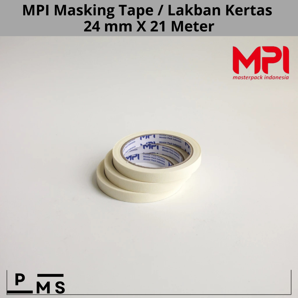 

Masking Tape 12mm x 21 meter MPI - Lakban Kertas 12mm x 21 meter MPI