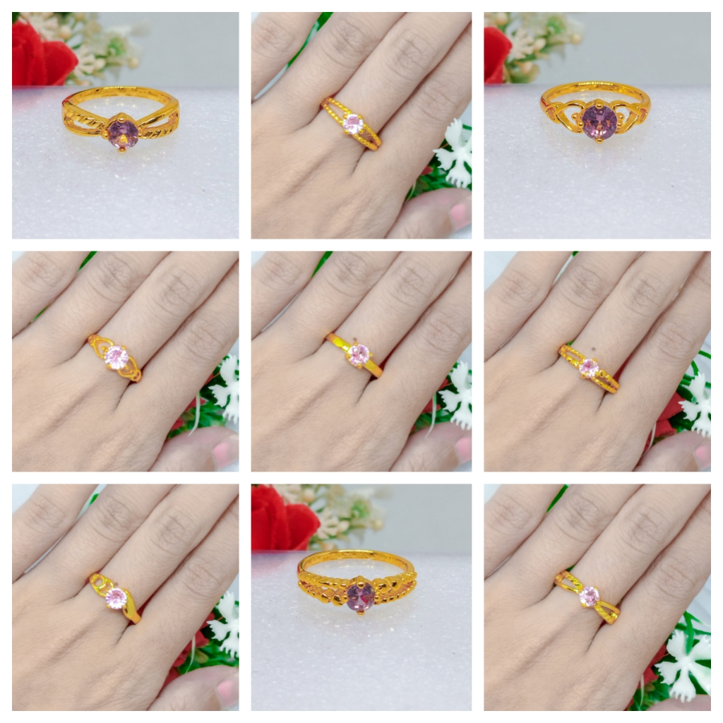 Rings Cincin Model Simpel Polos Elegant Berlapis Emas 24k Anti Karat Tidak Mudah Luntur Elegant Fash