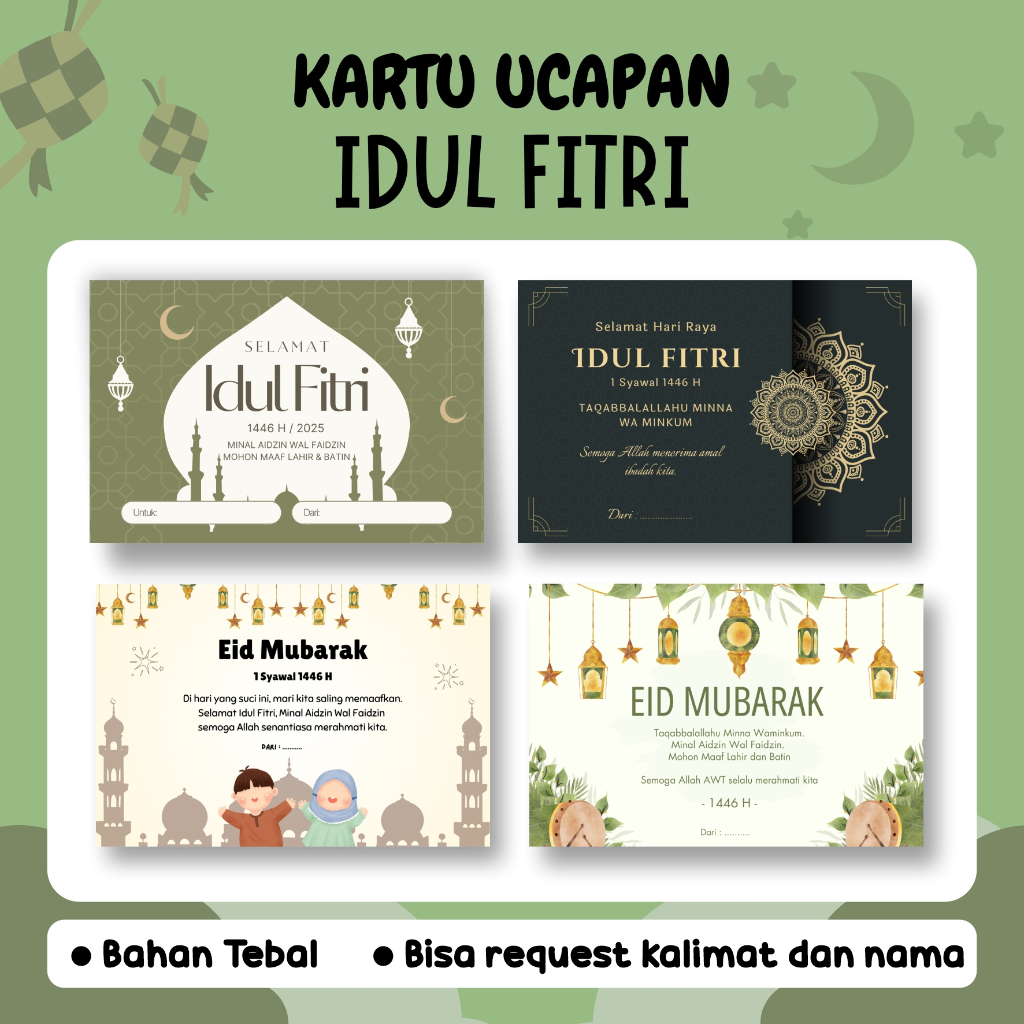 KARTU UCAPAN IDUL FITRI | KARTU LEBARAN | KARTU HAMPERS LEBARAN | KARTU LEBARAN CUSTOM