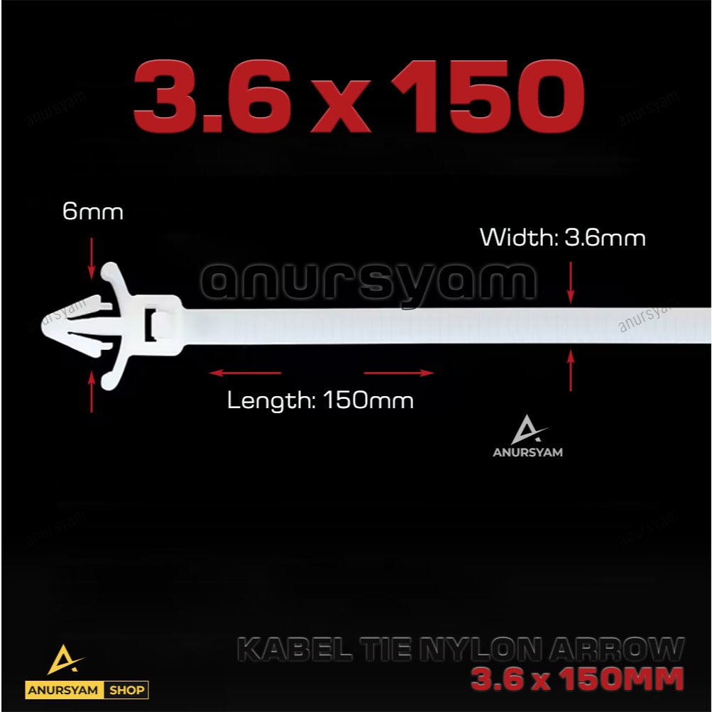 

Kabel Tis Panah Klip Pengikat Kabel Bodi - Cable Ties Arrow
