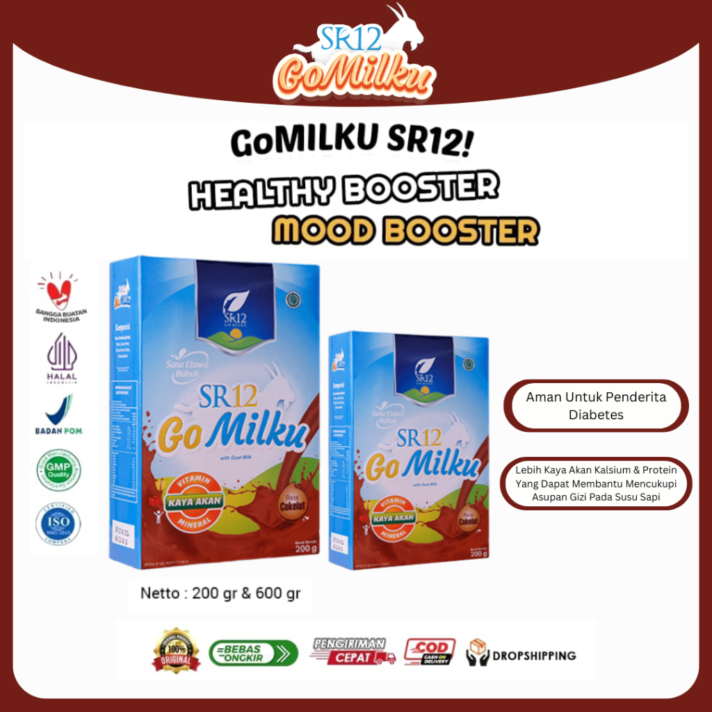 

SR12 Go Milku Cokelat Susu Kambing Etawa Kualitas Premium Untuk Imunitas Tinggi Kalsium Rendah Gula