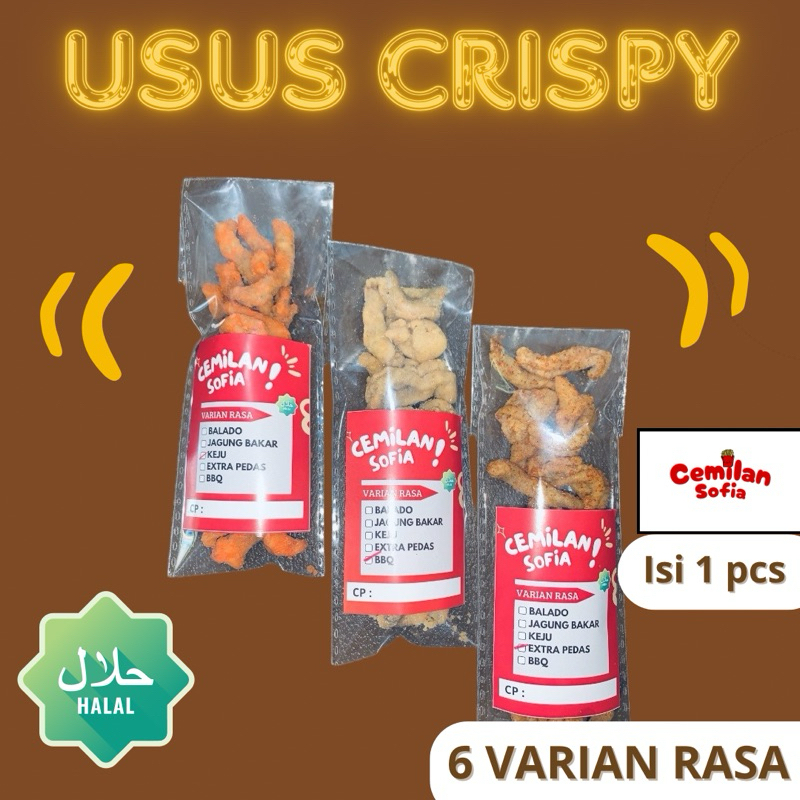 

USUS CRISPY CEMILAN SOFIA BANYAK RASA 25Gram-+ TERMURAH, RENYAH & TIDAK KERAS