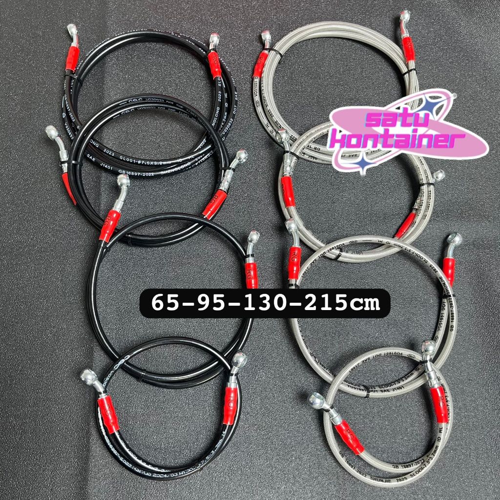 RG SELANG REM PREMIUM MEREK RG RACING DEPAN MODEL SERAT 95 CM 130 CM 215 CM 60 CM UNIVERSAL BUAT SEM