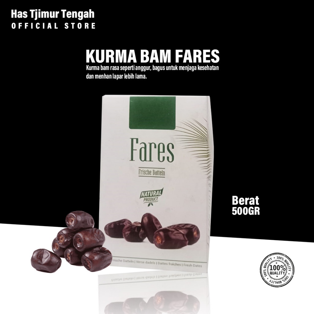 

Kurma Bam Fares Grade A+ 500Gram | Kurma Rasa dan Tekstur Seperti Anggur