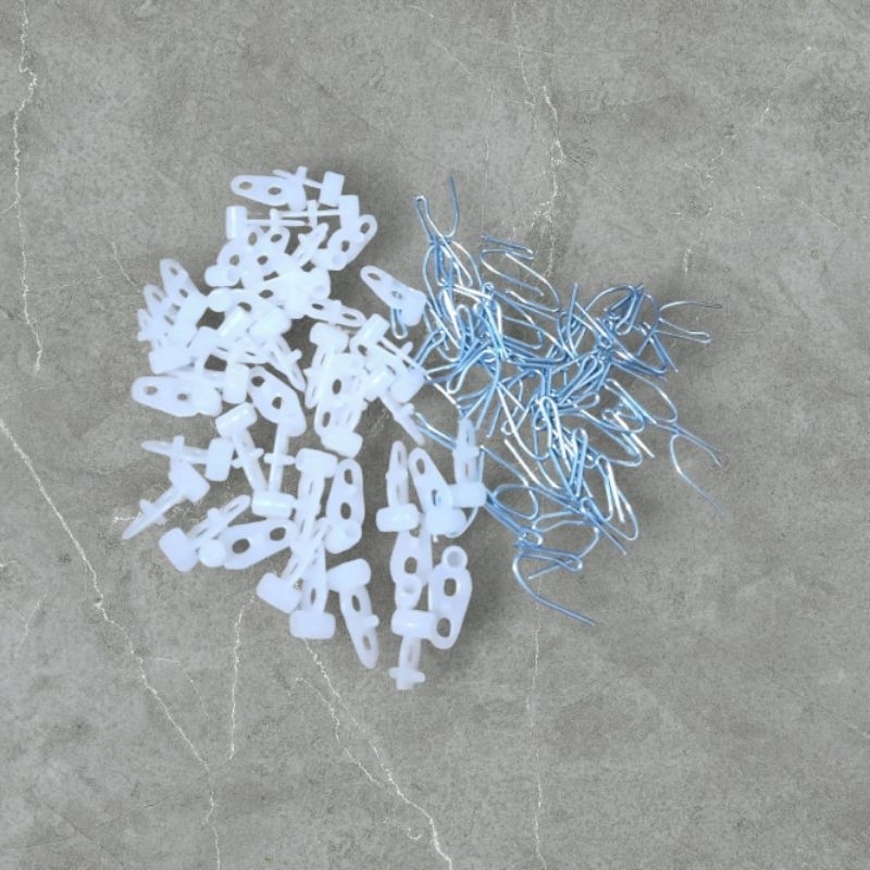 10 pasang roda dan pengait hordeng / kawat dan rell hordeng