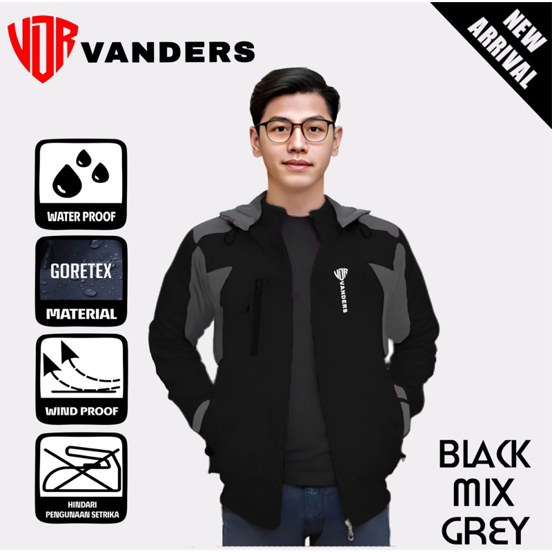 JAKET OUTDOOR PRIA VANDERS ORIGINAL ANTI AIR WATERPROOF 100% JAKET OUTDOOR PRIA TERLARIS