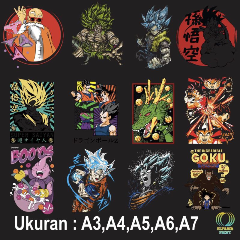 

Dtf Stiker Sablon Setrika Gambar Dragonball 3 Ukuran A3 A4 A5 A6 A7 Tinggal Tempel Atau Press