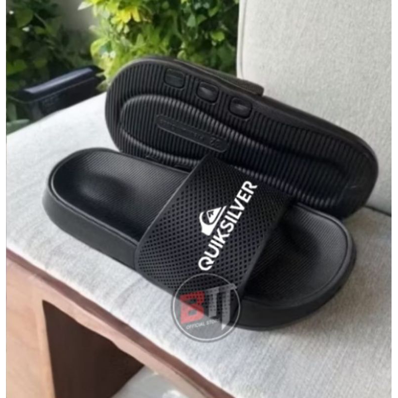 Sandal Slop Quiksilver Slip On Pria wanita Keren Distro Kekinian || Sandal Slide Sandal Tanpa Lem Se