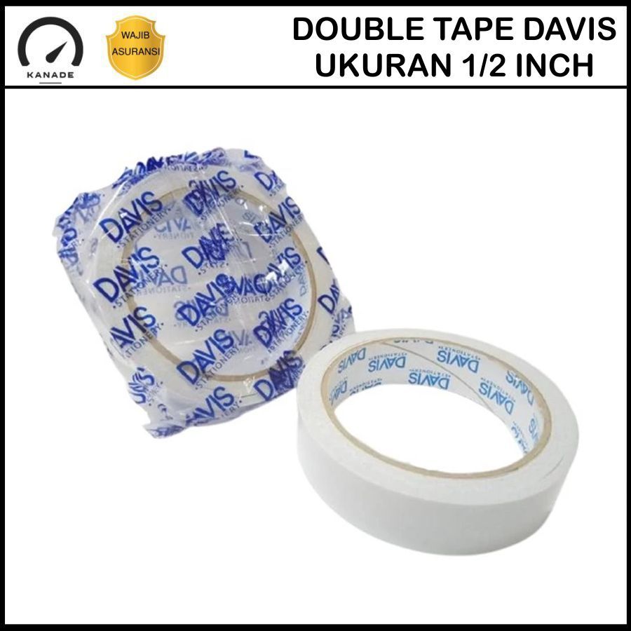 

Double Tape 1/2 Inch & 1 Inch Isolasi Kertas Putih Lakban Selotip Perekat