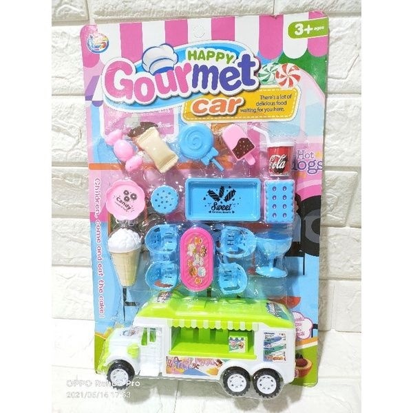 Mainan Happy Gourmet Car LI5  Ice Cream Car Set Mainan Truck Jualan Es Cream Mainan Perempuan