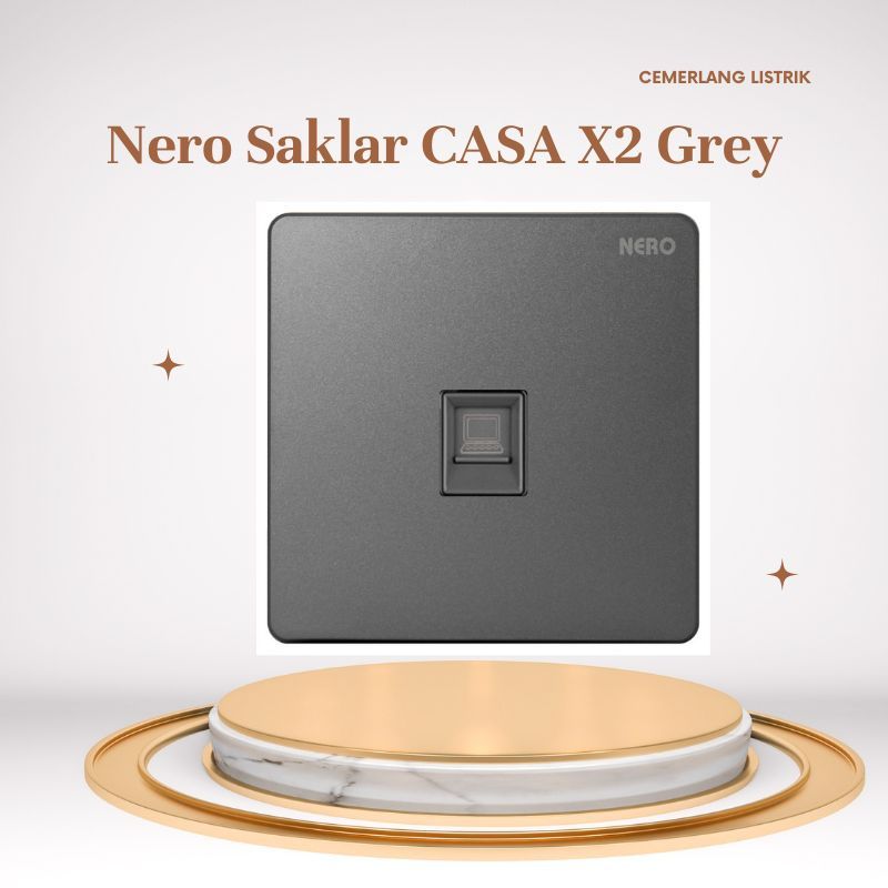 Nero Saklar Data CAT5e Casa Grey - X2PC - GR / Saklar Jaringan Cat 5 / Nero Outlet Data CAT 5